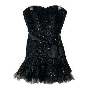 Mori Lee Sequin Fit Flare Sweetheart Dress